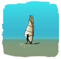 Summer Windsurfing Royalty Free Stock Photo