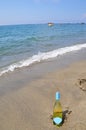 summer Wine on the beach Ischia Italy Royalty Free Stock Photo