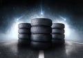 Summer winter car tire background