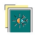 summer and winter insulation layer color icon vector illustration