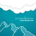 Summer and winter mountain template