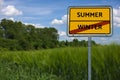 SUMMER - WINTER . series of images with words associated with the topic SUMMER AND SUN