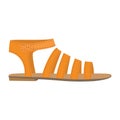 Summer woman sandal icon, flat style