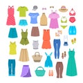 Summer women casual clothes and accessories Royalty Free Stock Photo