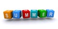 Summer word block on white Royalty Free Stock Photo
