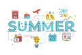 Summer word lettering illustration Royalty Free Stock Photo