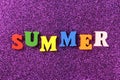 Summer word made up of bright colored letters Royalty Free Stock Photo