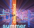 Summer wordcloud glowing