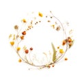 Summer Wreath of Wildflowers Isolated