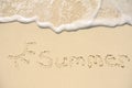 Summer Written in Sand on Beach Royalty Free Stock Photo