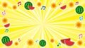 summer yellow flash with gradation -sunflower and watermelon and musical note