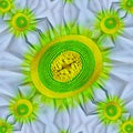 Summer Yellow Green Flower Abstract Background Art Royalty Free Stock Photo