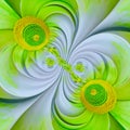 Summer Yellow Green Flower Abstract Background Art Royalty Free Stock Photo