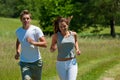 Summer - Young couple running in meadow Royalty Free Stock Photo