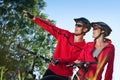 Summer - Young sportive couple in meadow Royalty Free Stock Photo