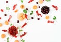 Summer yummy fruits, berry background, food colors pattern background