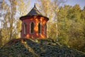 Summerhouse in autumn landscape Royalty Free Stock Photo