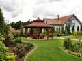 Summerhouse in the garden with chairs Royalty Free Stock Photo