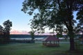 Summerhouse near pond.Lithuania landscape Royalty Free Stock Photo