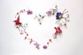 Summers floral heart with flowers Royalty Free Stock Photo