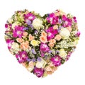 Summers flowers heart floral collage concept Royalty Free Stock Photo