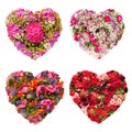 Summers flowers heart floral collage concept Royalty Free Stock Photo