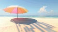 Summerthemed 3D render of a beach umbrella casting data visualization shadows