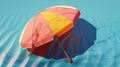 Summerthemed 3D render of a beach umbrella casting data visualization shadows