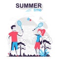 Summertime activity isolated cartoon concept.