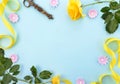 Summertime background with decorated borders. Royalty Free Stock Photo