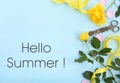 Summertime background with decorated borders. Royalty Free Stock Photo