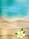 Summertime background with flower and fishnet