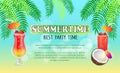 Summertime Best Party Time Vector Illustration