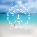 Summertime blurred sea beach background