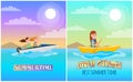 Summertime Boating Collection Vector Illustration