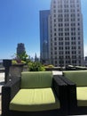 Summertime in Chicago upon a Terrace Overlooking Downtown Royalty Free Stock Photo