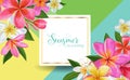 Summertime Floral Poster. Tropical Plumeria