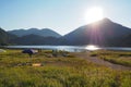 summertime at lake Weitsee near Ruhpolding Royalty Free Stock Photo