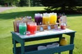 summertime lemonade stand, with variety of flavors to choose from Royalty Free Stock Photo