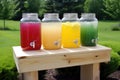 summertime lemonade stand, with variety of flavors to choose from Royalty Free Stock Photo