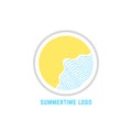 Summertime logo with linear waves