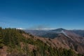 Summertime mountain wildfires engulf the Upper Himalayan terrain of Uttarakhand in the Tehri Garhwal region, India