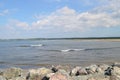 Summer in Nova Scotia: Standing on the Rocky Shore Looking Across Big Glace Bay to Big Glace Bay Beach on Cape Breton Island