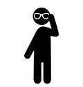 Summertime Pictograms Flat People with Sun Glasses Icons Isolate