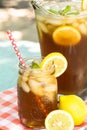 Summertime Refreshing Iced Tea Drink With Lemons