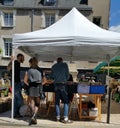 Summertime second hand street market in France