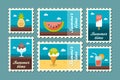 Summertime stamp set flat