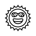 summertime sun line icon vector illustration