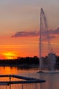 Summertime sunset at the Ada lake, Belgrade Royalty Free Stock Photo