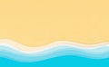 Summertime vacation background. Multi Layered papercut sea waves with 3d effect